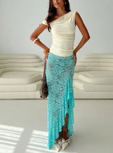 Bluemoon Lace Maxi Skirt Blue